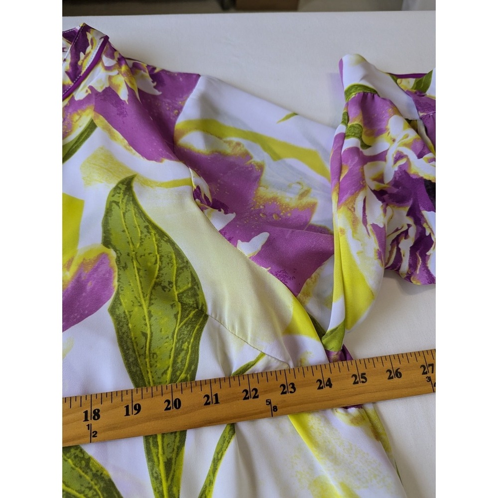 Worthington Women Garden Floral Multi-Color Top 3X Sheer Lightweight Career New - Picture 5 of 6